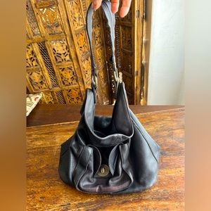 Black, leather shoulder bag